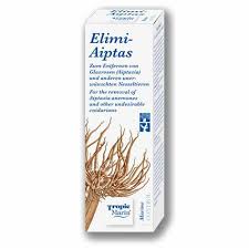 Produits Elimi-AIPTAS de Tropic Marin, contenant des ingrédients naturels pour la santé marine, avec une bouteille visible.